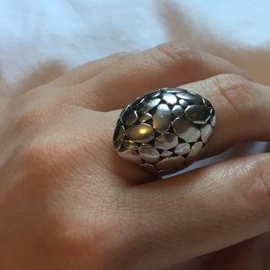 White gold rhodium bonded cobblestone LuShae ring